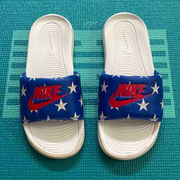 Nike Shoes - Nike Victori One Slides USA Print Women size 9 🇺🇸❤️🤍💙